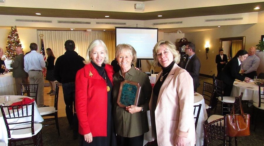 Marcia Woolman accepts the 2018 John Marshall Soil and Water Conservation Partner Award for the Goose Creek Association.