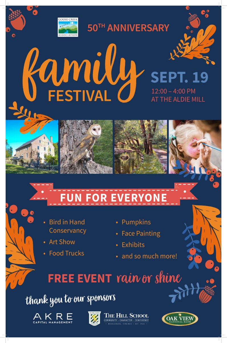 Goose Creek Association’s 50+ Anniversary Celebration Fall Festival